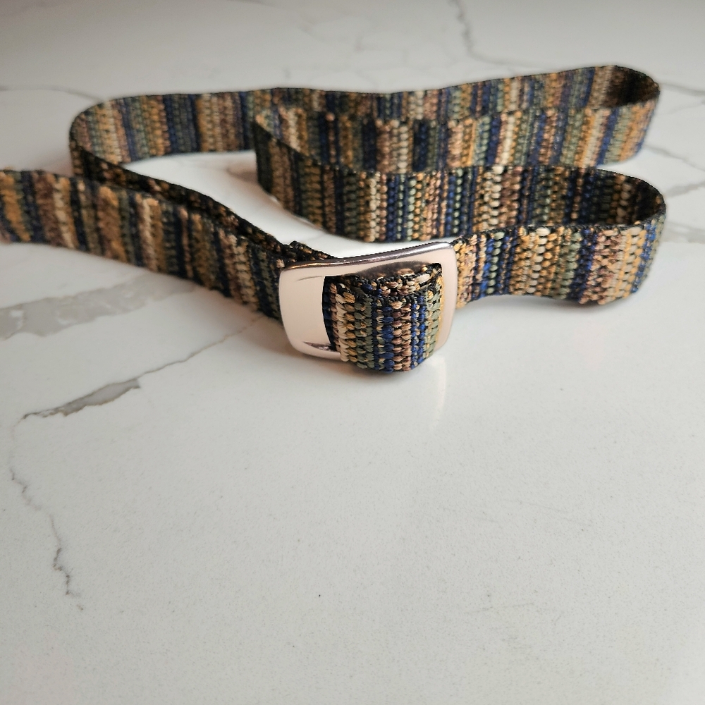 BISON DESIGNS WOVEN MADE IN THE USA SOUTHWESTERN MULTICOLORED BELT SIZE LARGE